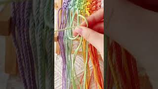 weave a rianbow color phone stand crochetpatterns knitting handmade [upl. by Aliam]