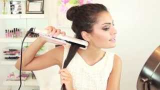 How to Straighten Your Hair with a Hair Straightener  Flat Iron [upl. by Blackman213]