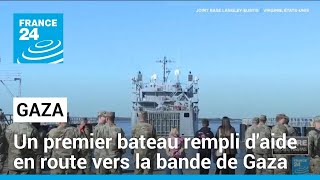 Un premier bateau rempli daide humanitaire en route vers la bande de Gaza • FRANCE 24 [upl. by Hawthorn]