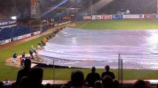 Giant tarp deployed at Les Capitales de Québec VS The Federals August 30th 2011 [upl. by Arawaj]