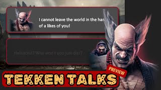 TEKKEN TALKS  Heihachi vs MISHIMAS  Pre Battle Dialogue [upl. by Onitsuj150]