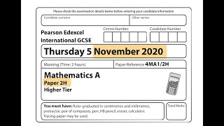 IGCSE Mathematics November 2020  4MA12H [upl. by Olimac]