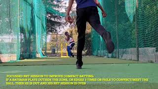 Cricket Batting  Net session to improve on batting compactly [upl. by Auhsaj404]