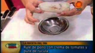 rule de pollo con crema de tomates y pure de rucula pt2 201102043gp [upl. by Bower]