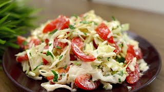 Einfacher und schneller Kohlsalat mit Tomaten Leckerer Salat in 5 Minuten [upl. by Nov]