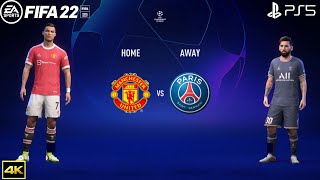 FIFA 22 PS5  Manchester United Vs PSG  UEFA Champions League  4k Gameplay [upl. by Eiramanitsirhc]