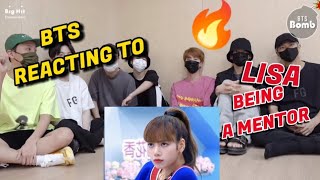 BTS Reacting to  Lisa BlackPink being a MENTOR [upl. by Enelrac]