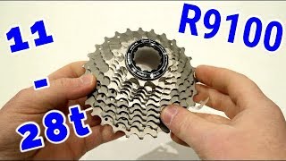 In Depth Look at the Shimano R9100 DuraAce 1128t Cassette including Actual Weight [upl. by Anyaj]