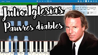 Julio Iglesias  Pauvres diables Piano Tutorial  Sheets  MIDI Synthesia [upl. by Gertie]