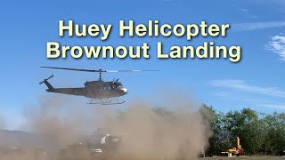 Huey Helicopter Brownout Landing [upl. by Ibloc]