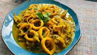 If you like Squids then try this recipe  super tasty Goan recipe  Goan saucy Squids chilli [upl. by Nyladgam]