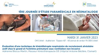 Évaluation d’une technique de kiné respiratoire  Journée dÉtude Paramédicale en Néonatologie [upl. by Gnel78]