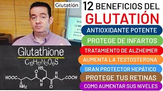 12 beneficios del GLUTATIÓN💪 ANTIOXIDANTE OJOS MENOS INFARTOS❤️ TESTOSTERONA INMUNIDAD SUBIR NIVELES [upl. by Wiley]