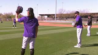 MLB｜Kris Bryant arrives at Colorado Rockies Spring Training [upl. by Hynda]