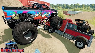 MONSTER JAM MADNESS 14  Crashes Backflip Championship Drag Racing and Freestyle  BeamNG Drive [upl. by Mungo]