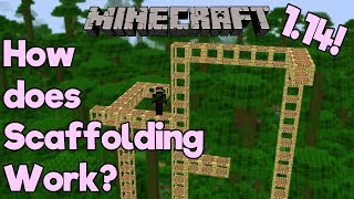 How does Scaffolding Work  Minecraft 114 [upl. by Borchert]