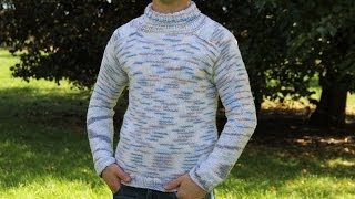 How to knit mens sweater  video tutorial with detailed instructions [upl. by Aelyak]