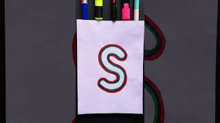 S letter with Nion colours ♥️💚trending viralvideo viralshorts trendingshorts painting popular [upl. by Yelrac]