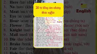 20 từ đồng âm khác nghĩa english tienganh tbaenglish shortsvideo learnenglish vocabulary [upl. by Read]