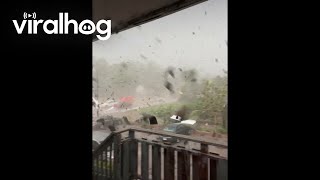 Man Watches Tornado Destroy His Apartment  ViralHog [upl. by Orhtej]