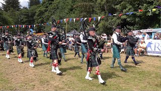 Scotland the Brave by the Pipes and Drums during opening march at 2024 Drumtochty Highland Games [upl. by Leonteen]