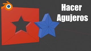 Cómo hacer agujeros en Blender  Tutorial de la herramienta booleana para cortar objetos [upl. by Ithsav]