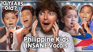 10 YEARS OLD Philippines Kids NAILING English Songs  The Voice Kids  Reaction [upl. by Siri]