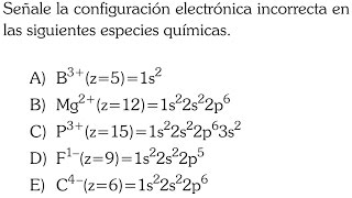 CONFIGURACION ELECTRONICA EJERCICIO RESUELTO [upl. by Messing60]