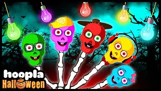 Learn Colors With Dancing Skeleton  Finger Family Song  Hoopla Halloween [upl. by Hapte]