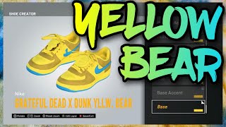 HOW TO MAKE Grateful Dead X Dunk quotYellow Bearquot IN NBA 2K21 NBA 2K21 Shoe Creator [upl. by Enilrahc]