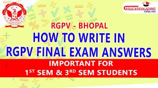 How to Write in RGPV Diploma 1st Semester Exam [upl. by Gaw]