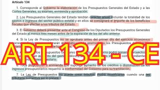 ARTÍCULO 134  Constitución Española  Presupuestos Generales del Estado  OPOSICIONES [upl. by Esenahs907]