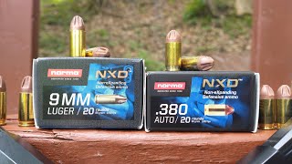 Norma NoneXpanding Defense NXD 380 ACP amp 9mm Ballistic Test [upl. by Siravat946]