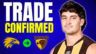 Eagles AFL Trade Confirmed Tom Barrass joins Hawthorn on deadline day [upl. by Hoag]