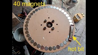 I Made A BIG Rotating Magnet Induction Heater with magnets from First4Magnetscom [upl. by Lahcar]