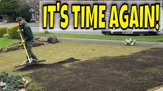 Finally We Start SPRING Lawn Renovations Heres How To FIX An OLD LAWN [upl. by Lladnek]