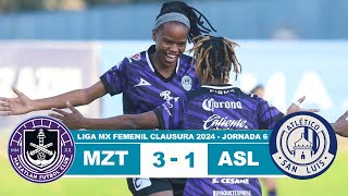 Mazatlan Femenil vs San Luis 31 Resumen Goles 2024 [upl. by Noimad594]