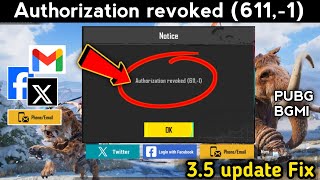 Authorization revoked 6111 Pubg BGMI authorization revoked 611 problem Fix New update ll [upl. by Deeas]