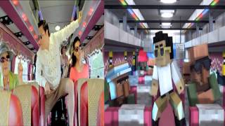 Gangnam Style VS Minecraft Style Split Screen [upl. by Sac]