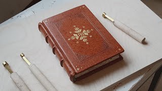 Bookbinding Making Leather journal Book [upl. by Griffin]