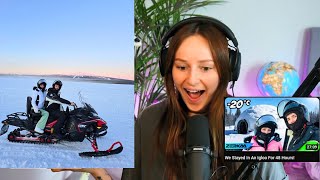 Freyas TRUE Reaction To Snowmobile CRASH amp Northern Lights on Zerkaas Finland VLOG [upl. by Lladnyk]