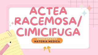 ACTEA RACEMOSA  CIMICIFUGA  BHMS  HOMEOPATHY  HOMEOPATHIC MEDICINE  DRUGS  MATERIA MEDICA  MM [upl. by Oibesue]