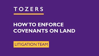 How to enforce covenants on land [upl. by Olson]