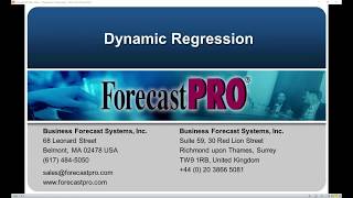 Forecast Pro Dynamic Regression [upl. by Hahn17]