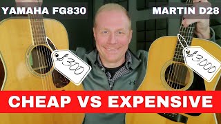 Yamaha FG830 vs Martin D28  300 vs 3000 Guitar  Cheap vs Expensive [upl. by Ettenahc3]