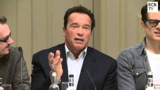 Arnold Schwarzenegger amp Jaimie Alexander Interview  CGI Action  The Last Stand Press Conference [upl. by Kerrie]