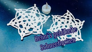 Helmi’s gehäkelte Schneeflocken ❄️ Weihnachtsdeko häkeln Untersetzer häkeln auch für Anfänger [upl. by Euqina]