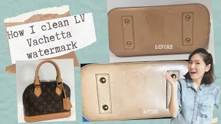 Louis Vuitton vachetta watermark cleaning [upl. by Imled723]