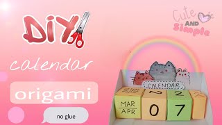 diy cute desk calendar origami calendarhandmade paper calendar diycalendar origami [upl. by Benyamin173]