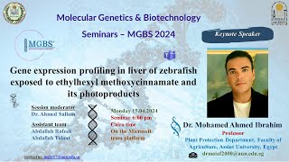 Gene expression in liver of zebrafish exposed to ethylhexyl methoxycinnamate  Prof Mohamed Ibrahim [upl. by Onaicnop]